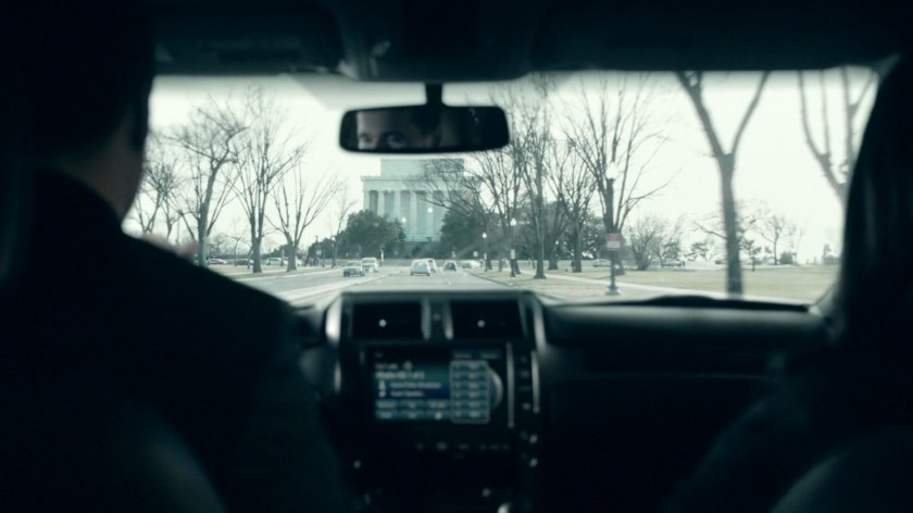 POV from car driving towards the Lincoln Memorial in the Framework.