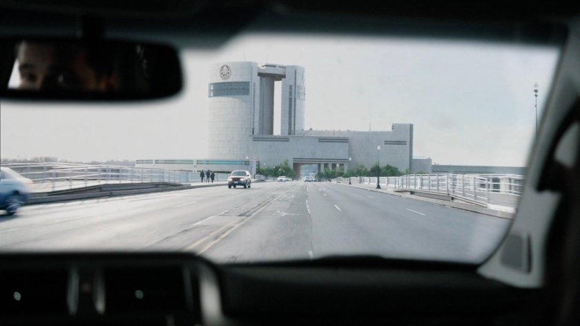 View of the Framework Triskelion from the road leading towards it.