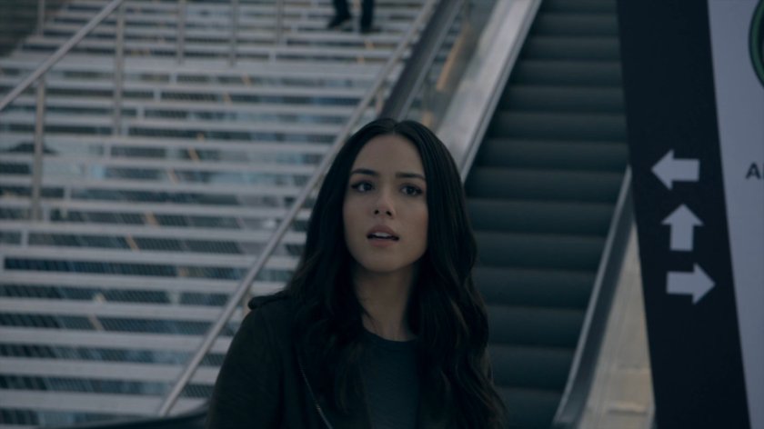 Daisy by the escalators in the Framework Triskelion.