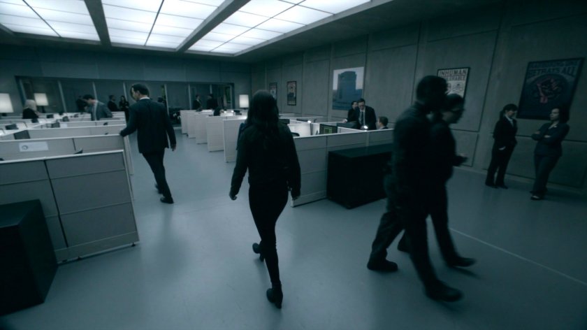 Daisy enters the bullpen of the Framework Triskelion.