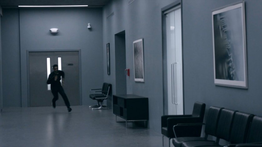 Vijay running through the halls of the Framework Triskelion.