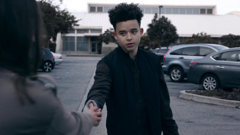 Burnell in a High School parking lot in the Framework.