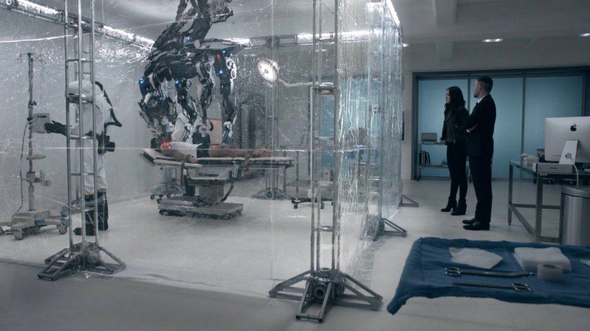 Daisy and Fitz in the Doctor's lab in the Framework Triskelion.