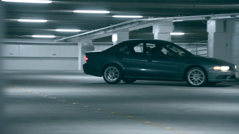 Car turning a Bethesda parking garage in the Framework.