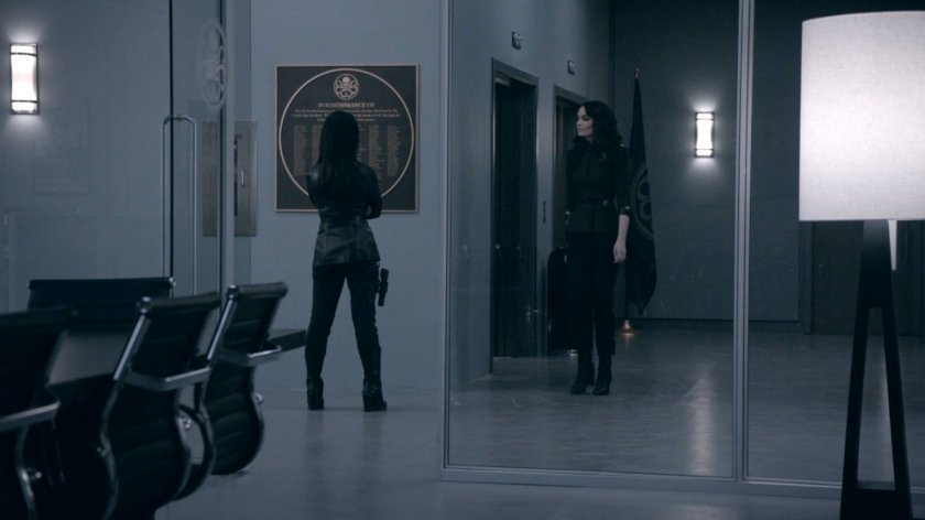 May and Madame Hydra by the Triskelion's In Remembrance Of plaque inside the Framework Triskelion.