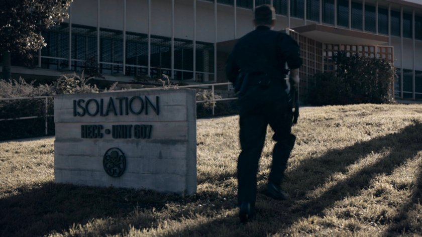 Coulson walks towards the HYDRA Enlightenment Cultivation Center Isolation Unit in the Framework.