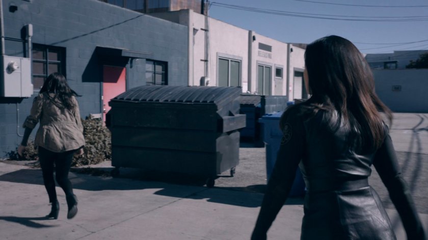 Daisy and May walk towards a SHIELD safehouse in the Framework.