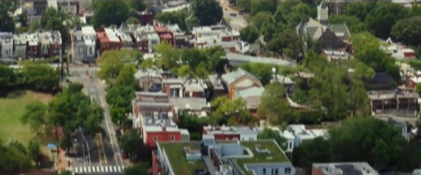 Aerial view of Washington DC.