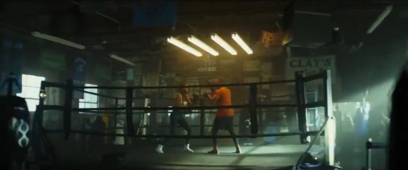 Sam and Leila sparring in Clay's Gym.