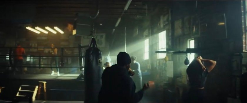 Sam and Leila sparring in Clay's Gym.