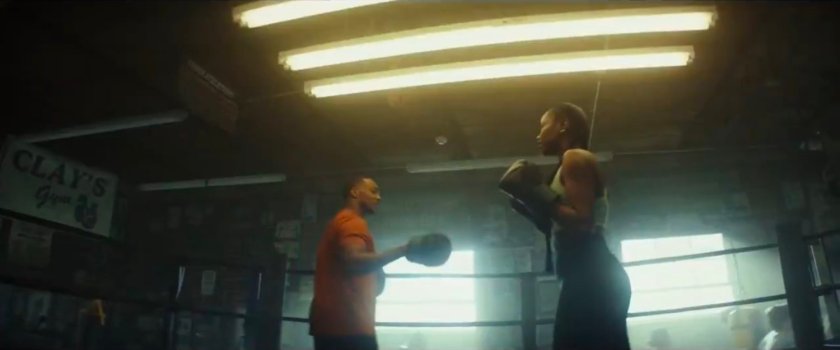 Sam and Leila sparring in Clay's Gym.