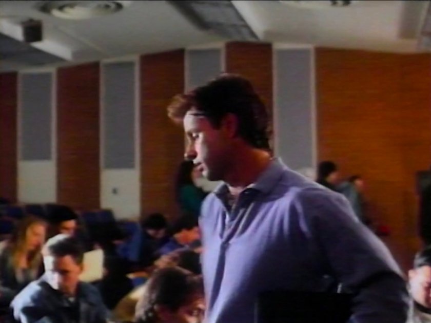 Reed in a college classroom.