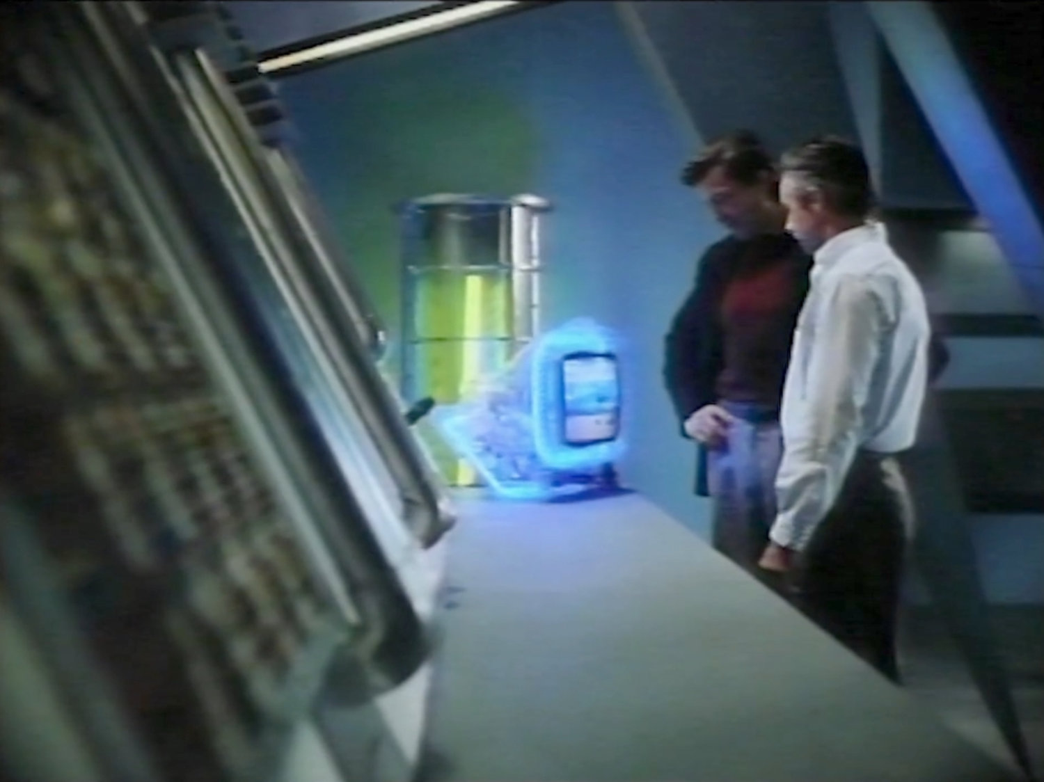 Ben and Reed in the lab of the Baxter Building.