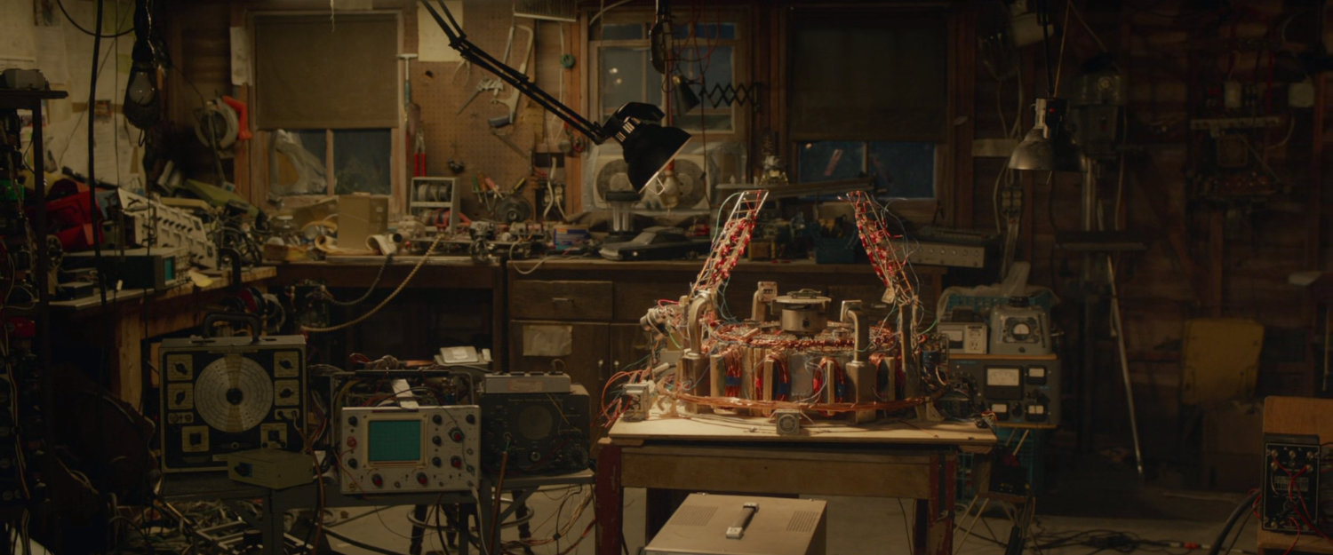 Interior of the Richards' garage.