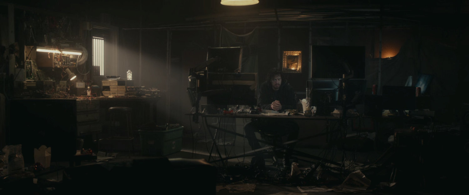 Inside Victor's warehouse.