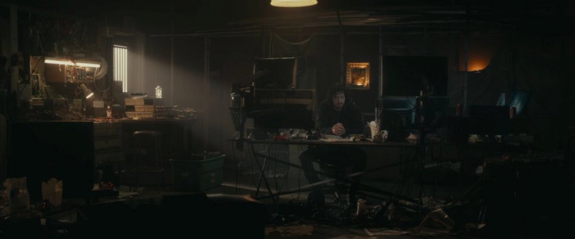 Inside Victor's warehouse.