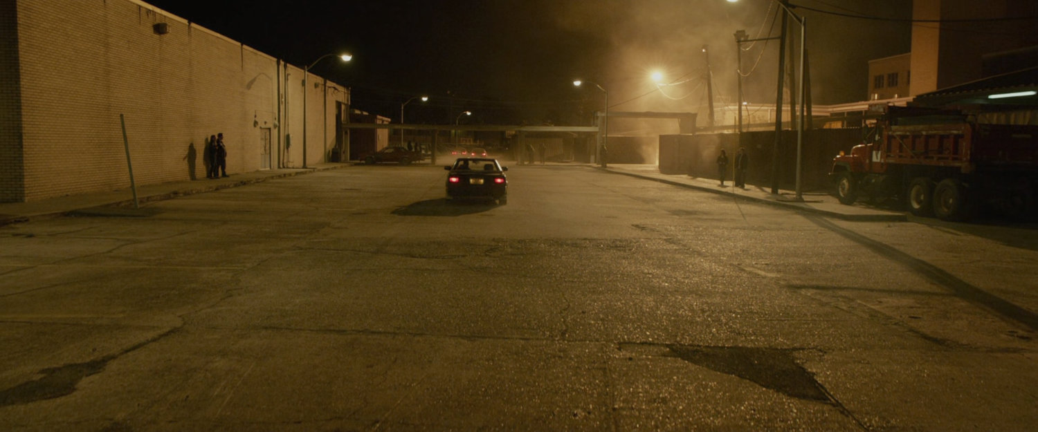 Johnny's car stalling in a parking lot.