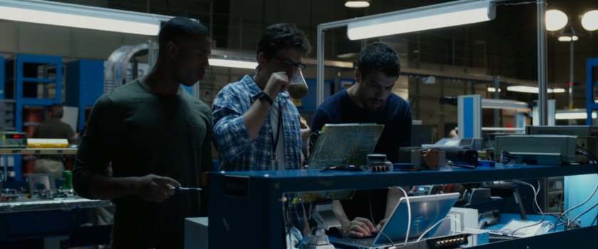 Johnny, Reed, and Victor in the Baxter Institute warehouse laboratory.