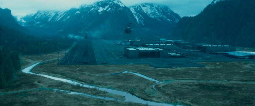 Helicopter flying over Area 57.