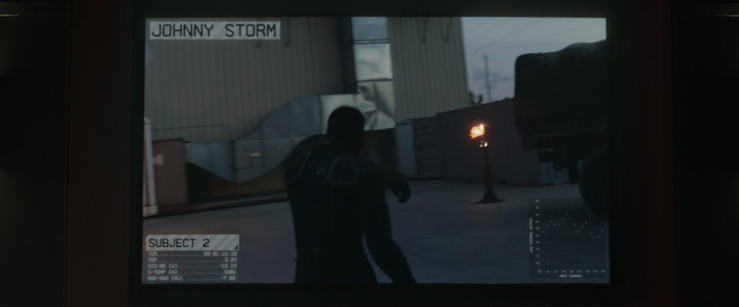 Test footage of Johnny Storm using his flame powers.