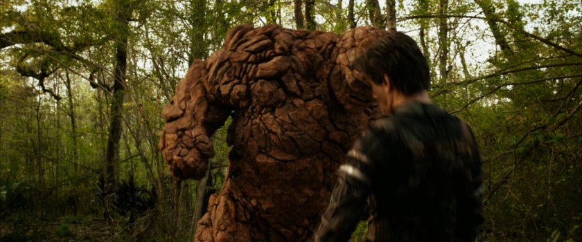 Reed and The Thing in a South American jungle.