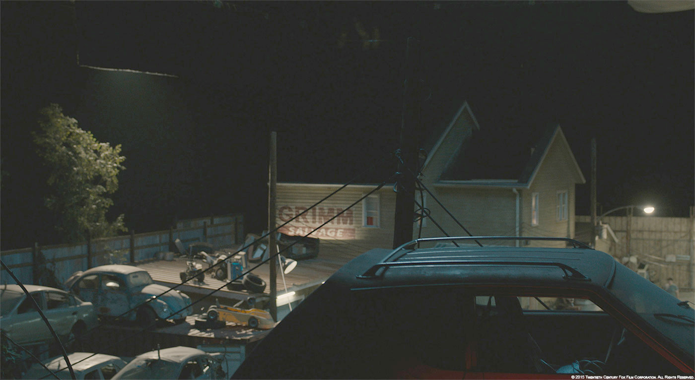 Behind the scene image of Grimm Salvage yard.