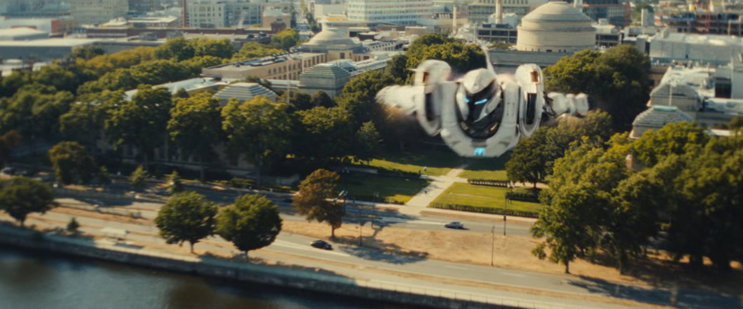 Ironheart flying over MIT and Cambridge.