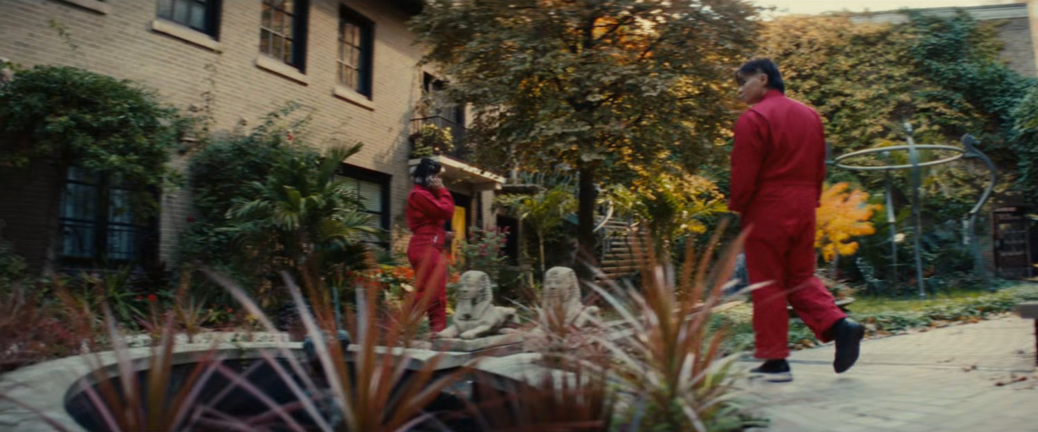 The blood siblings in the garden of a Chicago mansion.