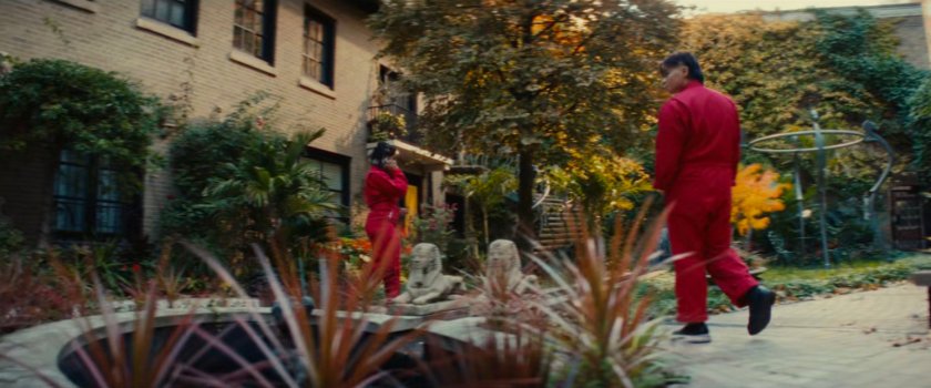 The blood siblings in the garden of a Chicago mansion.