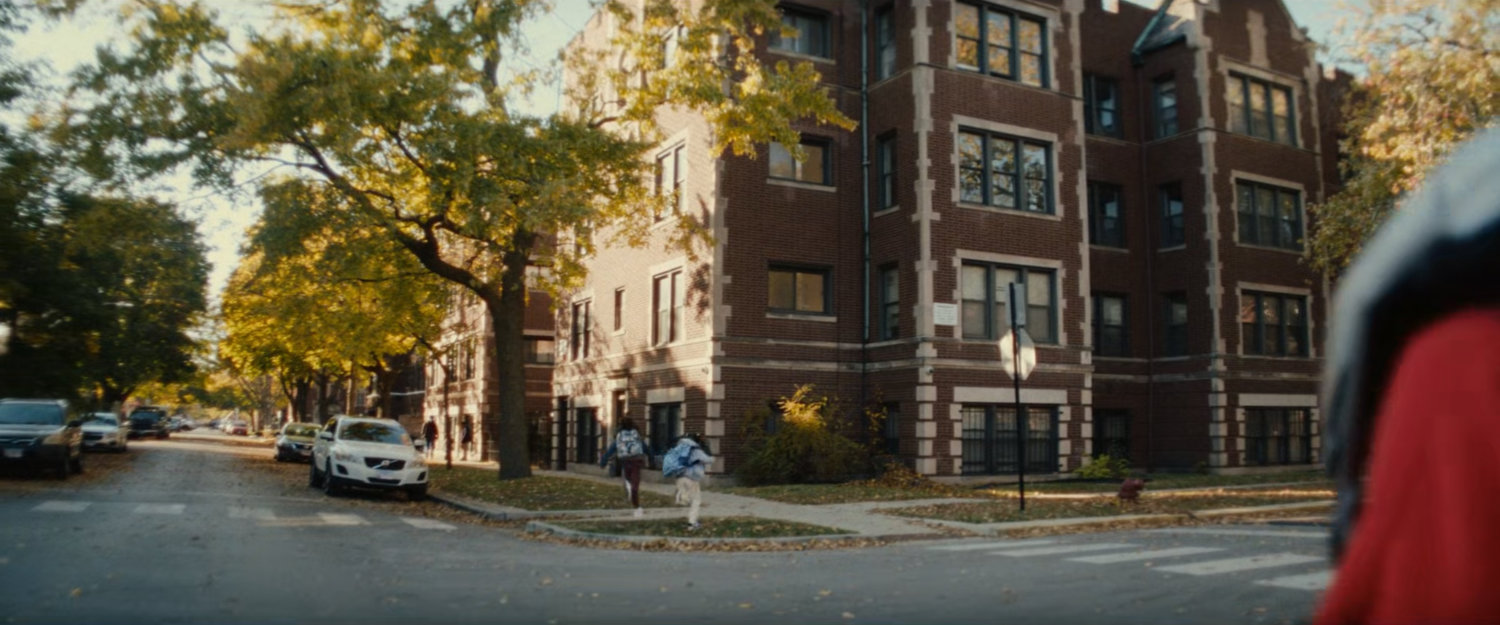 Exterior of Riri's apartment building.