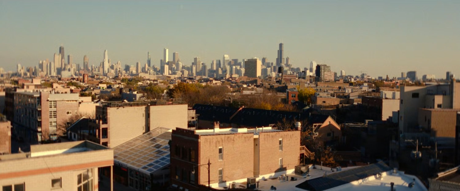 Aerial of Chicago in the daytime.