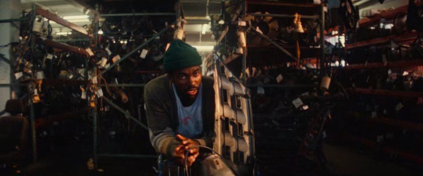 Xavier inside Jim's Junkyard.