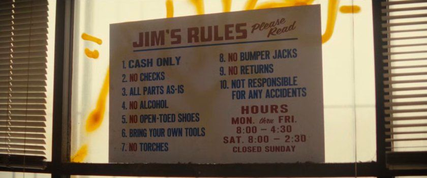Rules for Jim's Junkyard.