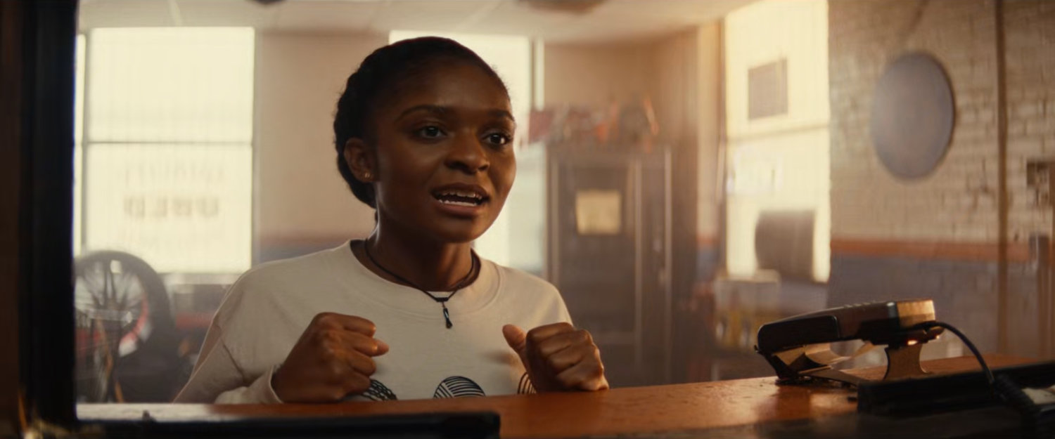 Riri at the desk in Jim's Junkyard.