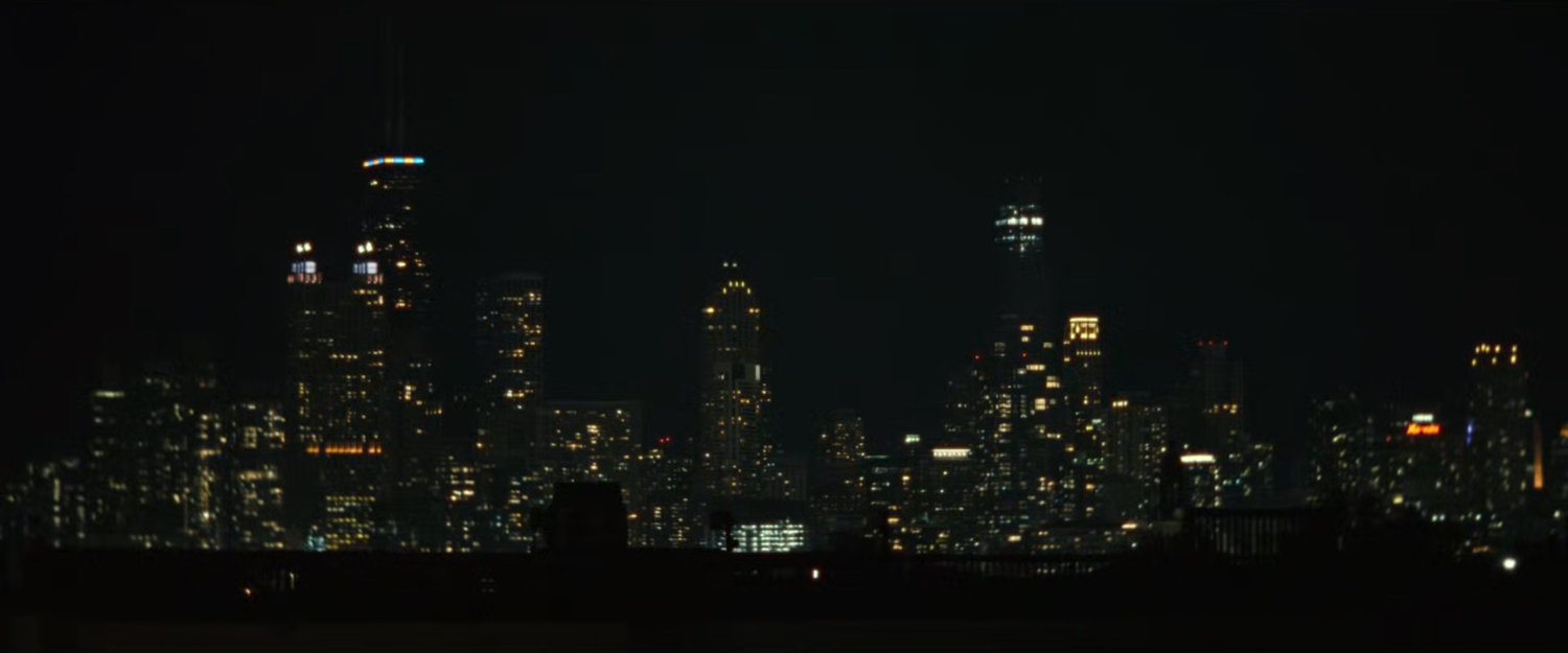 Nighttime view of Chicago.