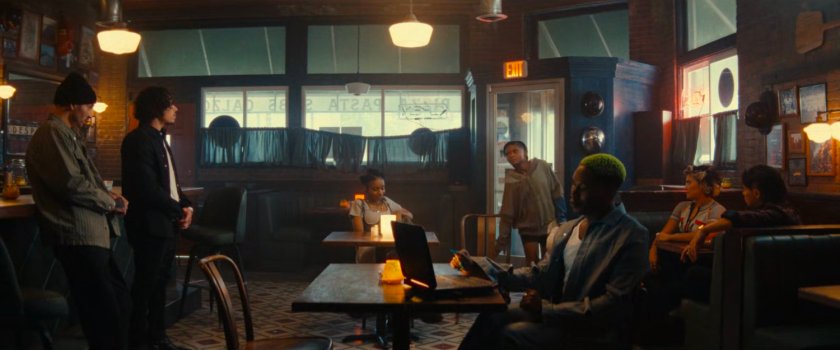 The Hood and his crew inside Desperito's Pizza.