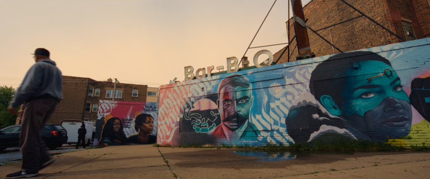 A mural outside a Bar-B-Q joint in Chicago.