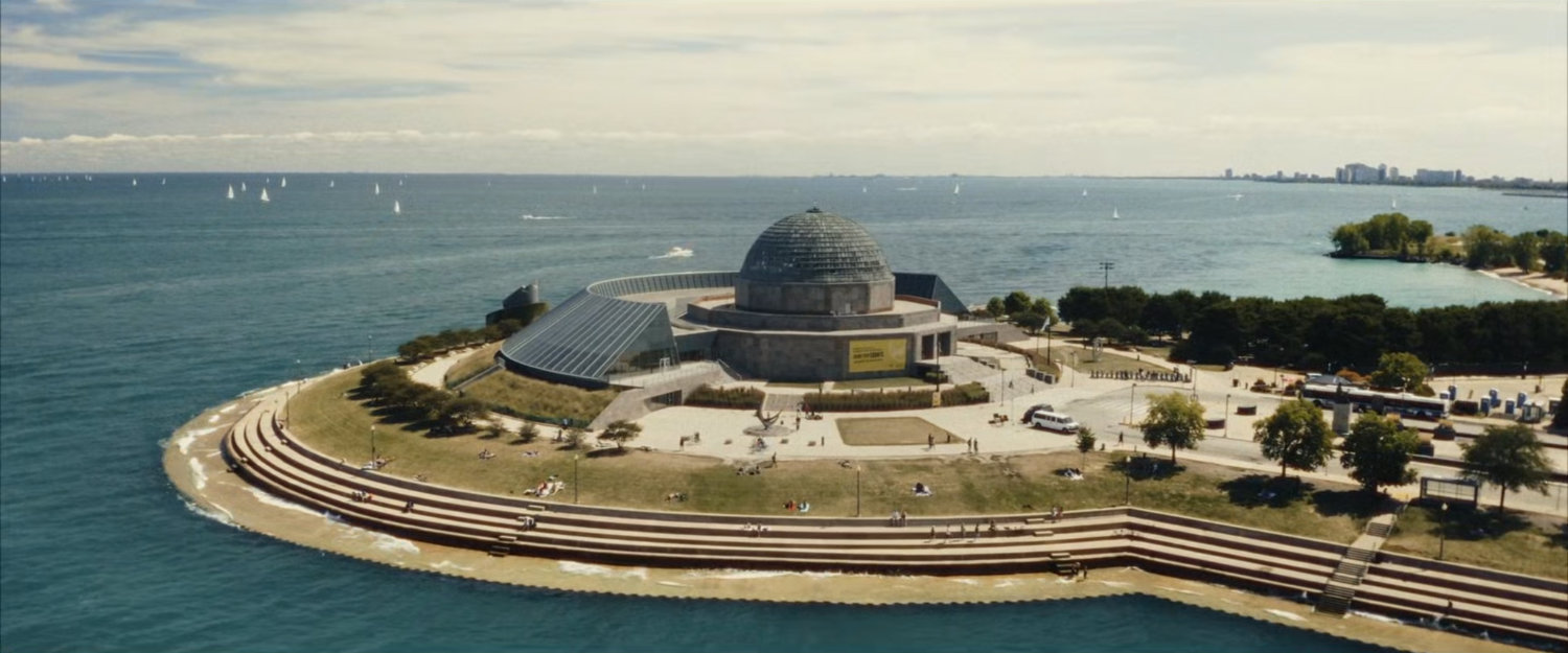 The Adler Planetarium on the shores of Lake Michigan.