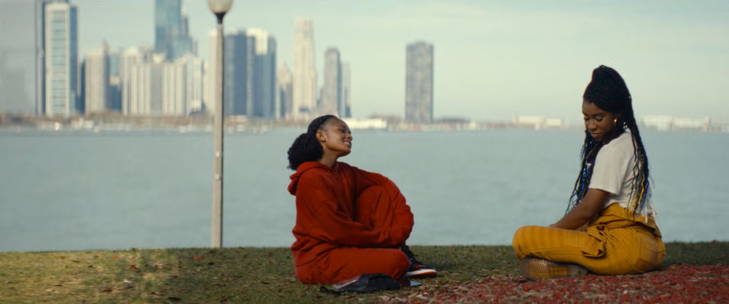 Riri and NATALIE in a park by Lake Michigan.