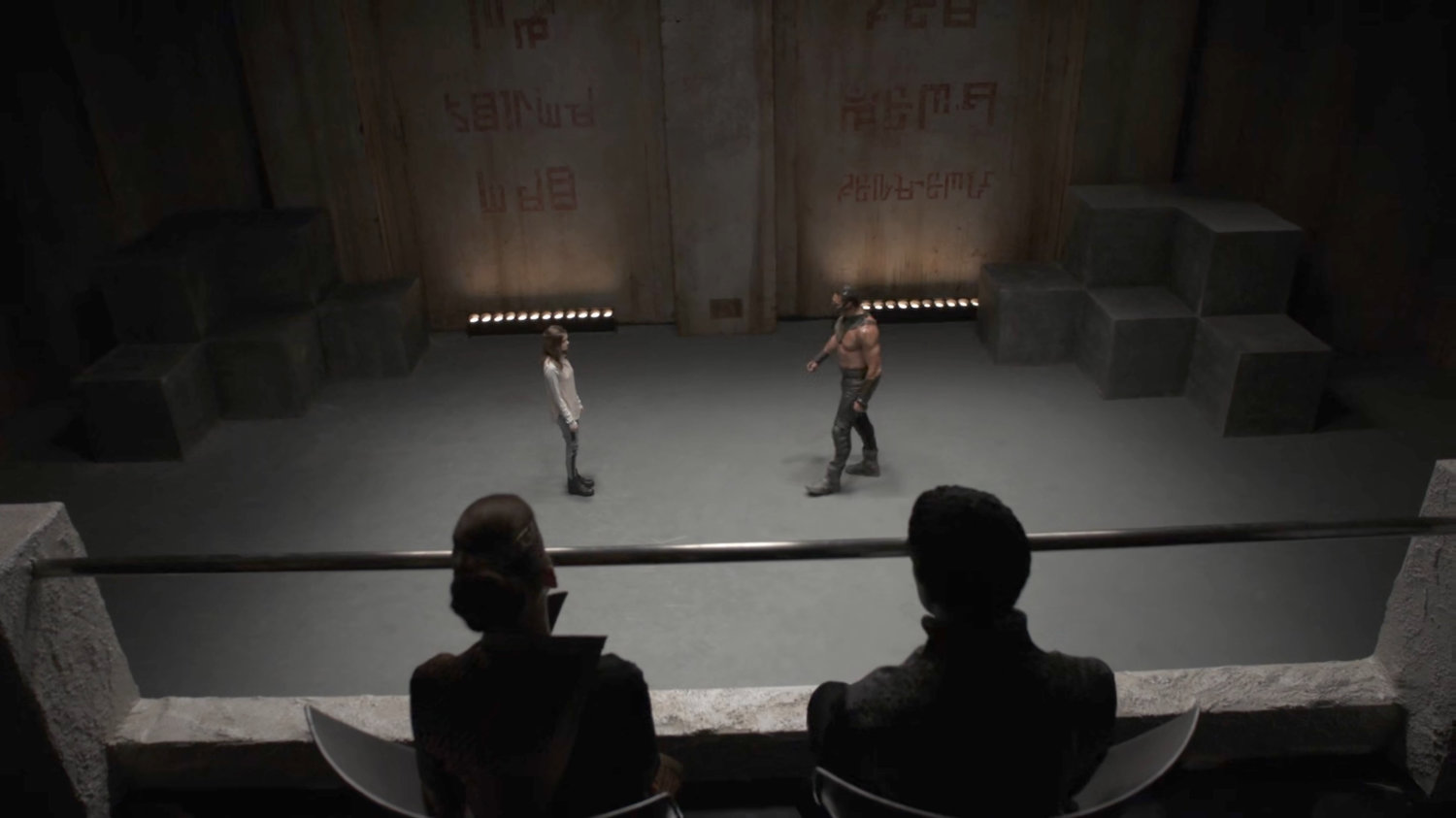 Abby fights Beast in the Arena in the Lighthouse.