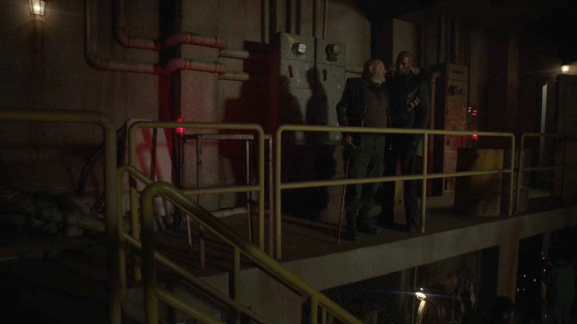 Grill and Mack in Grill's Salvage Shop on the Lighthouse.