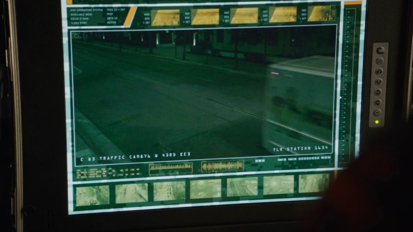 Surveillance video of a delivery truck.