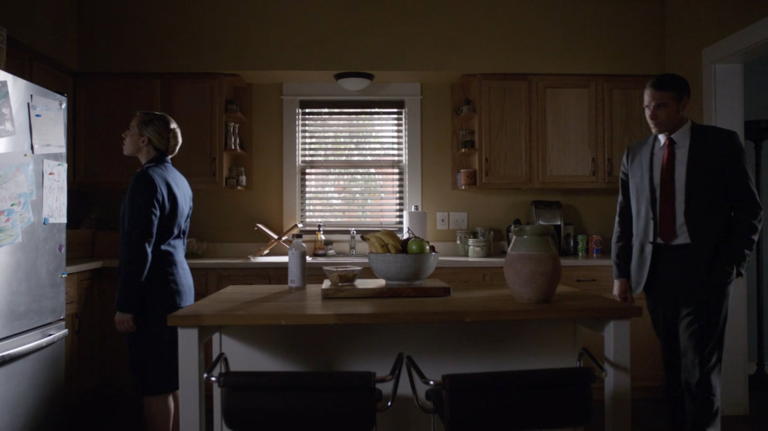 Lt Evans and Lt Lucas in Enoch's kitchen.