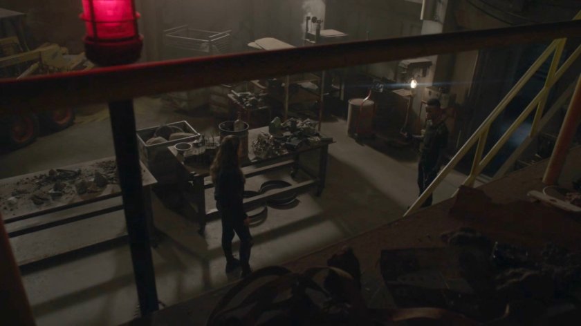 Yo-Yo and Flint in Grill's Salvage Shop on the Lighthouse.