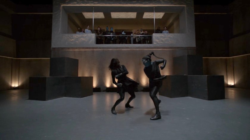 Daisy fights Sinara in the Arena in the Lighthouse.