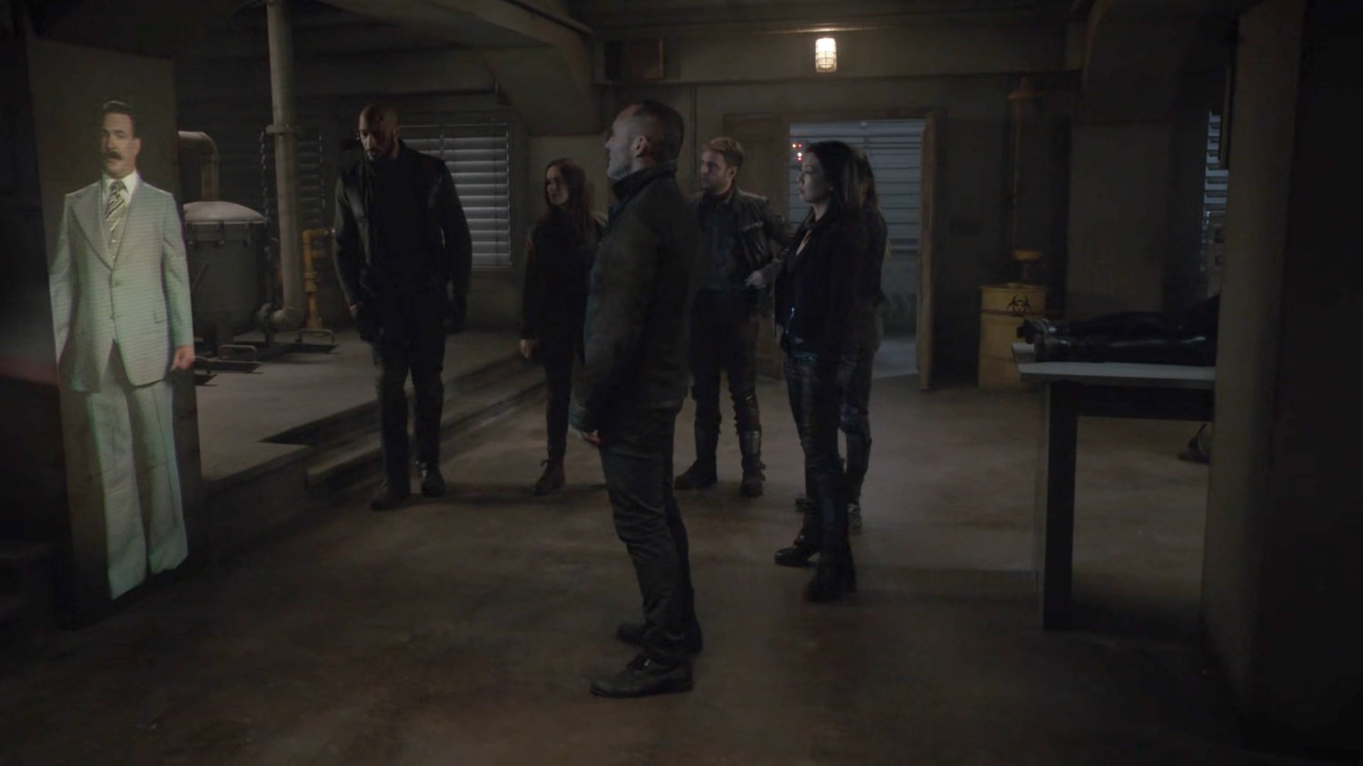 The Agents watch a video of General Rick Stoner inside the Lighthouse.