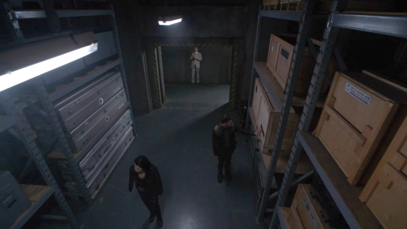 May and Fitz investigate a storage room in the Lighthouse.
