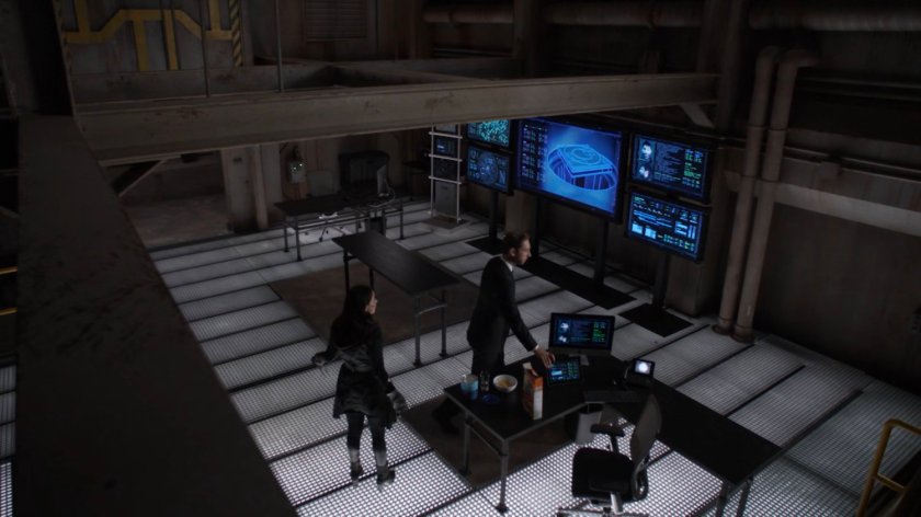 Daisy and Noah in the command center of the Lighthouse.