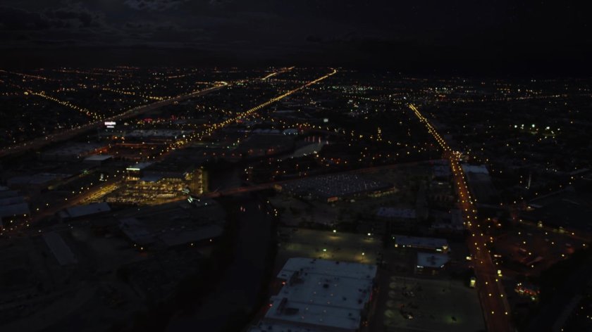 A Cloaked Zephyr One flying above St Louis.