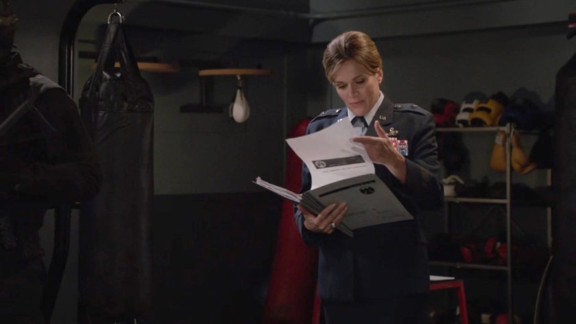 General Hale in the gym on her Base.